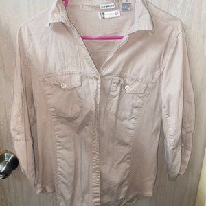 Body Central Beige Women’s 3/4 Sleeve Bu